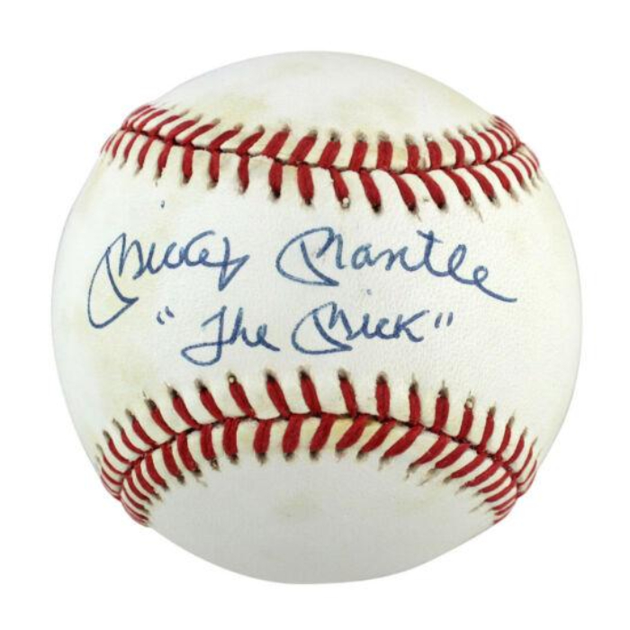 YANKEES MICKEY MANTLE THE MICK AUTHENTIC SIGNED OAL BASEBALL PSA/DNA #AG01579